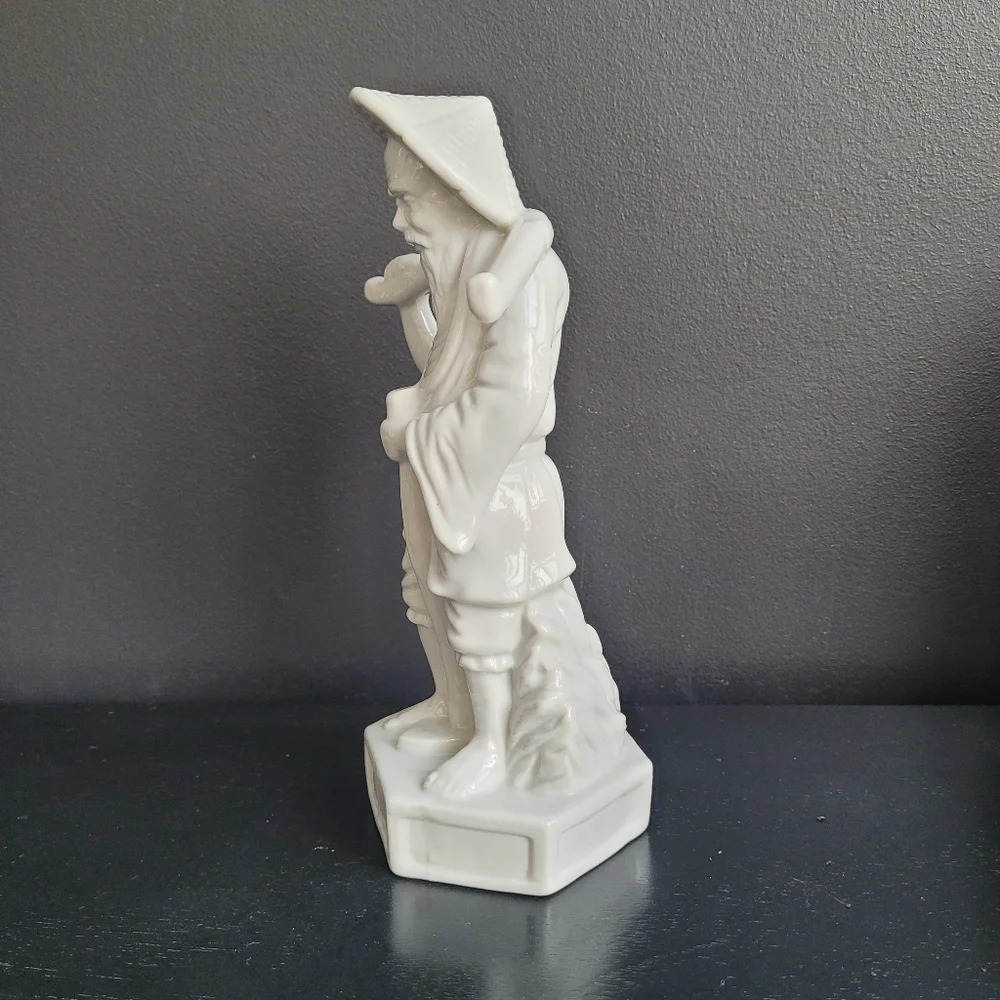 Vintage Chinese Sage Immortal White Porcelain Figurine Statue Made in Taiwan - Picture 2 of 7